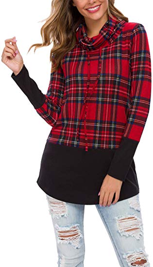 LAINAB Women's Casual Loose Long Sleeve Pullover Tunic Sweatshirt Blouse Tops