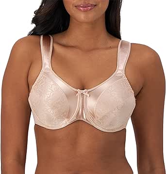 Bali Women's Satin Tracings Minimizer Bra, Bustline Slimmer Underwire Bra, Full Coverage