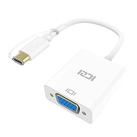 ICZI USB 3.1 Type C (USB-C & Thunderbolt 3 Port Compatible) to VGA Adapter
