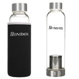Homdox Glass Water Bottle Made of High-quality Environmental Borosilicate Glass Unique and Stylish Portable Glass Water Bottle With Nylon Sleeve