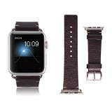 Apple Watch Band EC Technology Genuine Leather iWatch Band for Apple Watch 42mm - Brown