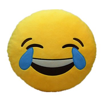 LI&HI 32cm Emoji Smiley Emoticon Yellow Round Cushion Pillow Stuffed Plush Soft Toy