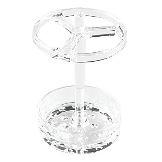 InterDesign Eva Electric Toothbrush Holder Stand for Bathroom Vanity Countertops - Large, Clear