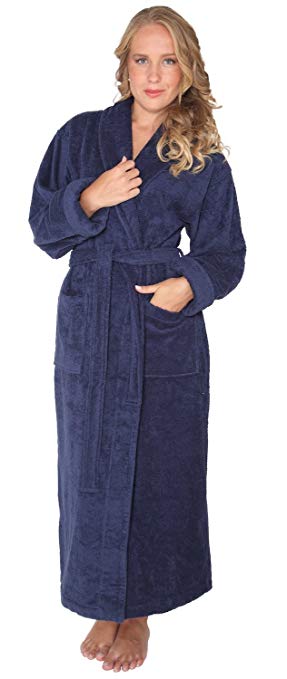 Arus Women's Optimal Style Full Length Thick Shawl Collar Turkish Bathrobe