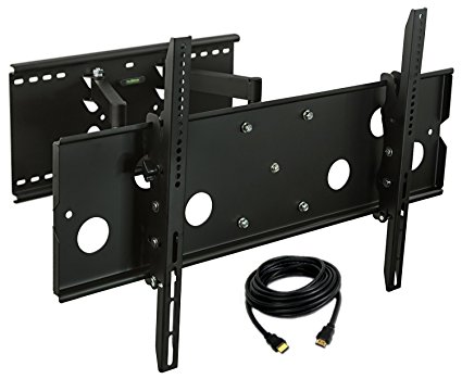 Mount-It! MI-310B TV Wall Mount Bracket Heavy Duty Articulating Full Motion for LCD LED Plasma HDMI Cable Included, Black