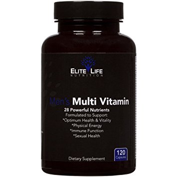 Men's Multi Vitamin - 28 Powerful Nutrients - Complete Multivitamin For Men Formula - Supports Optimum Health, Physical Energy, Immune System Function, and Maximum Vitality - 120 Capsules