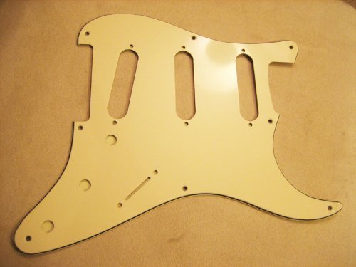 Twilight Strat Pickguard Aged Cream (Aged White) 8 Hole 3 Ply for Stratocaster Strat Guitar Fender 50s '57 Vintage Style Made in USA