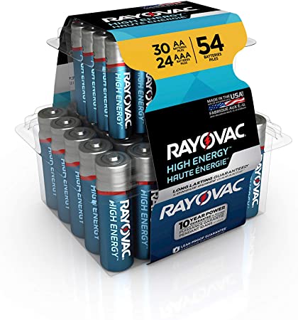 Rayovac Aa & AAA Alkaline Batteries 54 Pack