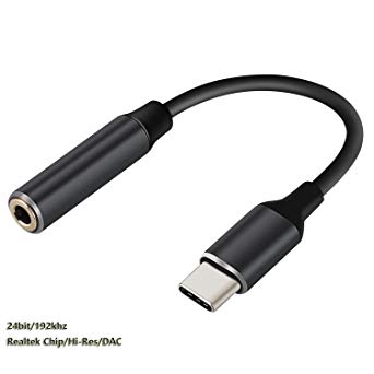 USB C to 3.5mm Audio Adapter, Drift USB Type C Male to 3.5mm Female Extension Headphone Audio Stereo Cord Adapter Cable for Google Pixel 2/2XL, HTC U11/HTC ultra, Moto Z and More Type C Device (Black)