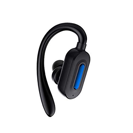 ElecMAX Wireless Bluetooth Headset Ear Plug In-ear Over-the-ear Drive Single-ear Sports Run Can Answer Phone Waterproof Mobile Phone Universal (Black) (1)