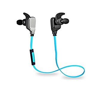 HEAD X - H901 Bluetooth Headphones Wireless Stereo Sports Headset with Microphone, Noise Canceling In-ear Earbuds, Noodle Wire Earphones for Tangle Free, for iPhone iPad Samsung Android Device (Blue) Compatible with Samsung, Asus, Mi, Xiaomi, Micromax, Apple, HTC, Lenovo, Zenfone, Vivo, Oppo, LG, Motorola, Huawei