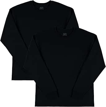 Fruit of the Loom Men's Eversoft Cotton Long Sleeve T Shirts, Breathable & Moisture Wicking with Odor Control