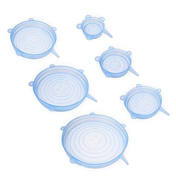 homEdge Silicone Stretch Lid, 6 Packs of Various Sizes