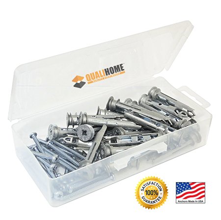 Heavy Duty Self-drilling Zinc Toggle Drywall Anchors with Screws Kit, 50 Pieces