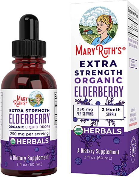 Elderberry | USDA Organic Elderberry Syrup | Black Elderberry Liquid Drops for Immune Support | Extra Strength Sambucus Elderberry for Overall Health | Vegan | Non-GMO | Gluten Free | 2 Fl Oz