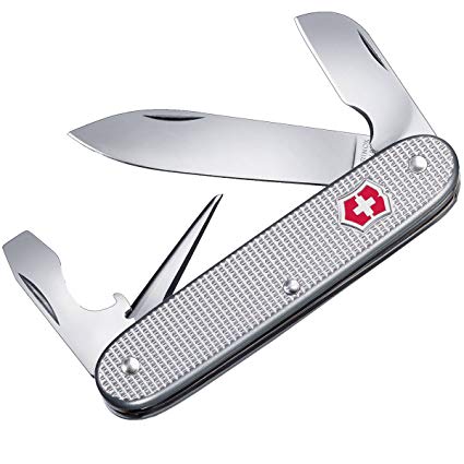 Victorinox 0.8120.26" Electrician-Alox Pocket Knife, Silver Ribbed