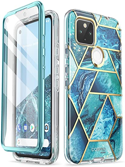 i-Blason Cosmo Series Case for Google Pixel 5a 5G Case 6.34 inch (2021), Slim Full-Body Stylish Protective Case with Built-in Screen Protector (Ocean)