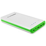 ALLPOWERS High Capacity 16000mAh 3-Port Power Bank Portable Charger with iPower Technology for iPad iPhone Samsung Android Smartphone 5V Tablets and MoreWhiteGreen