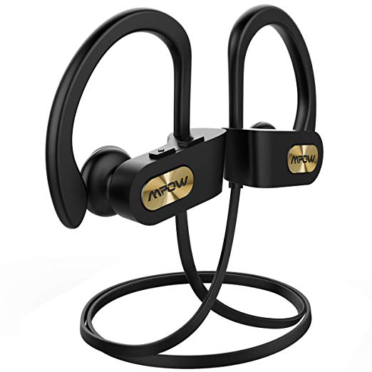 Bluetooth Headphones Mpow Flame Wireless Sport Headphones IPX7 Sweatproof (Gold Black)