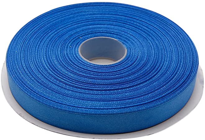 Topenca Supplies 1/2 Inches x 50 Yards Double Face Solid Satin Ribbon Roll, Blue