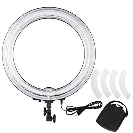 AW Pro 19" Dimmable Ring Light 75W Fluorescent Photo Video Studio Portrait Lighting 5500K w/Bag