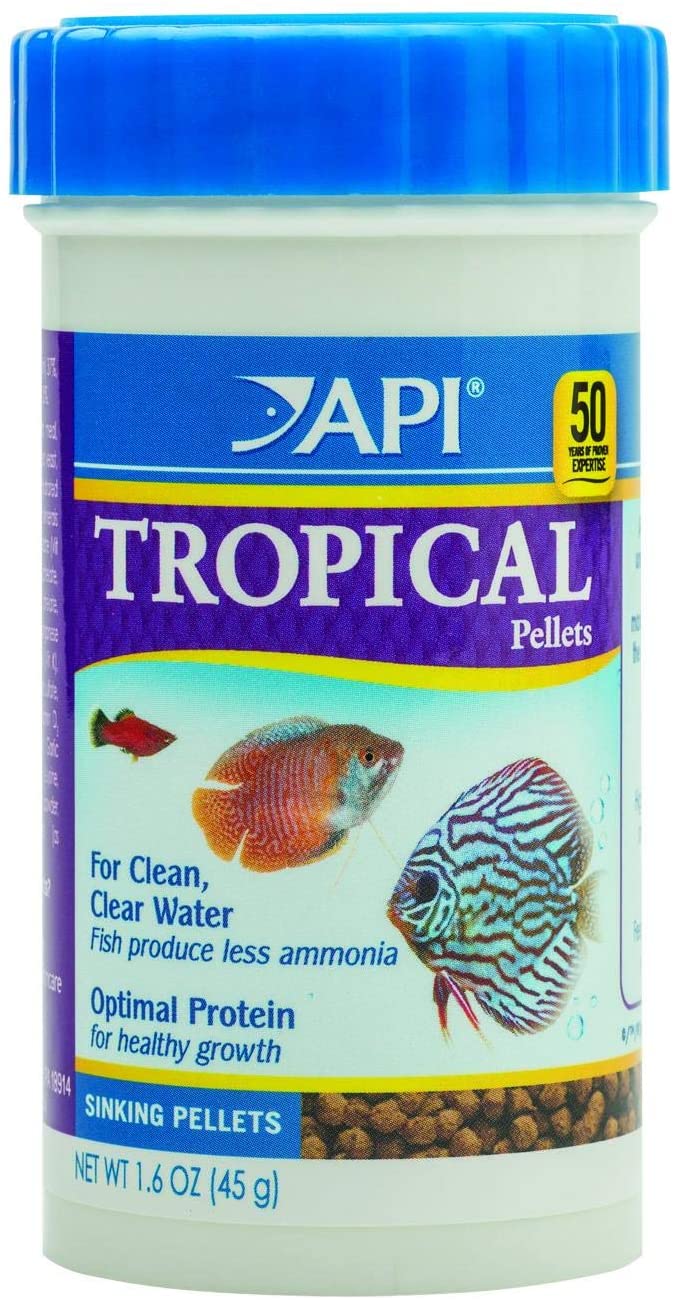 API Fish Food PELLETS, Formulated to Help Fish More readily use nutrients which Means Less Waste and Clean, Clear Water, Feed up to Twice a Day as Much as They'll eat in 5 Minutes