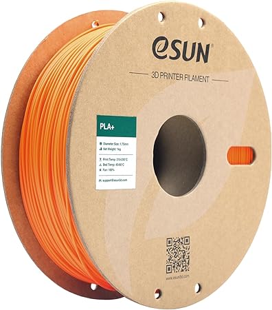 eSUN PLA  Filament 1.75mm, 3D Printer Filament PLA Plus, Dimensional Accuracy  /- 0.03mm, 1KG Spool (2.2 LBS) 3D Printing Filament for 3D Printers, Orange