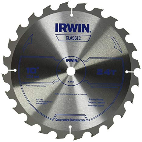 IRWIN Tools Classic Series Carbide Table / Miter Circular Saw Blades, 10-Inch, 24T (15070)