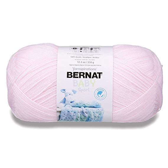 Bernat Baby Big Ball Sport Yarn, 12.3 oz, Gauge 3 Light, 100% Acrylic, Baby Pink