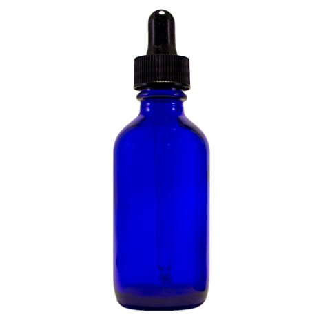 Greenhealth - Pack of 2 - Cobalt Blue Glass Bottle 2oz with Glass Dropper