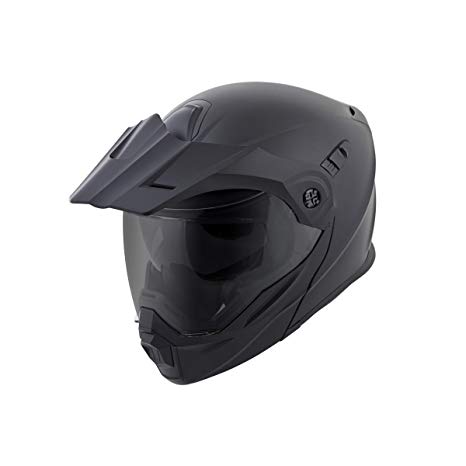 ScorpionEXO Unisex-Adult Modular/Flip Up Adventure Touring Motorcycle Helmet (Matte Black, Large) (EXO-AT950 Solid)