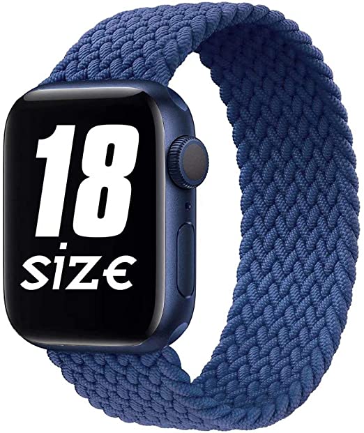 GBPOOT Sport Watch Bands Compatible with Nylon Braided Solo Loop Apple Watch Band 38mm 40mm 42mm 44mm,Soft Stretchy Braided Wristband for Iwatch Series 1/2/3/4/5/6/SE