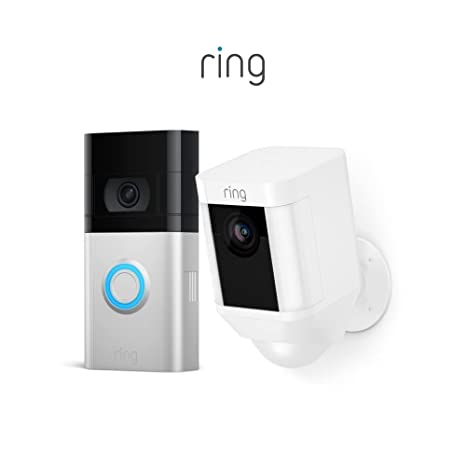 Ring Spotlight Cam Battery (White) with Ring Video Doorbell 3