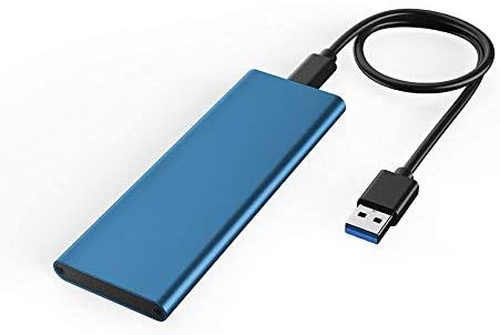 Aluminum M.2 NGFF to USB 3.1 Type-C M.2 SSD Enclosure Portable External Case for Solid State Drive (Blue)
