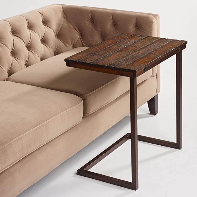 Wood Laptop Table for Couch Recliner and Sofa - Slide Under Couch Table Type That can be Used as Tray Table, tv Table, Serving Tables, Snack Tables, Computer Desk and laptops Tables