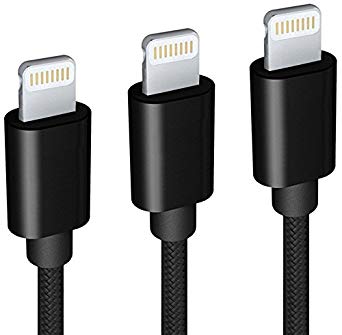 Verson Lightning Cable iPhone Charger, 3Pack 3.3FT 6.6FT 10FT Long Nylon Braided Lightning Cable USB Charger Cord Compatible with iPhone 7/7Plus/6/6Plus/6s/6s Plus/5s/5c/5/SE/iPad/iPod