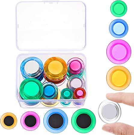 45 Pieces Whiteboard Magnets Round Refrigerator Magnets Dry Board Mini Fridge Magnet Teacher Supplies for Home Schools Offices (Assorted,2 cm, 3 cm, 4 cm)