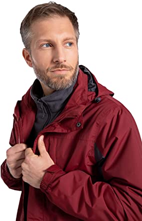 Mountain Warehouse Thunderstorm Mens 3 in 1 Jacket - Breathable Winter Mens Coat, Waterproof Rain Coat, Taped Seams, Detachable Inner Fleece Rain Jacket - for Travelling