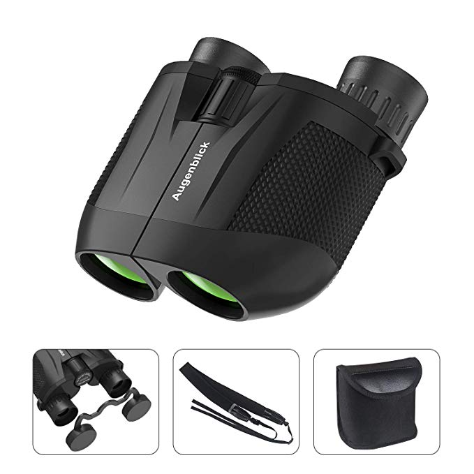 Binoculars for Adults Compact 10x25 Portable Waterproof for Kids with Night Vision, Easy Focus for Bird Watching, Sports, Games, Concerts, Outdoor, Sightseeing, Hunting by Augenblick