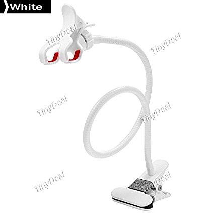 Tiny Deal Universal Rotating Lazy Bracket Flexible Mount Holder with Dual Clip for Mobile Phone