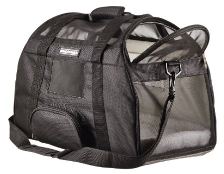 Caldwell's Pets Supply Co. Deluxe Soft-sided Airline Approved Airport Pet Carrier Travel Bag - Under Seat Carry-on for Cats and Small Dogs