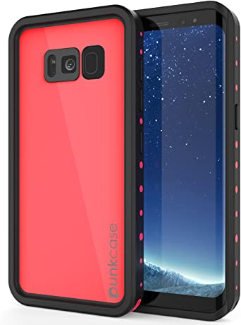 Galaxy S8 Waterproof Case, Punkcase [StudStar Series] [Slim Fit] [IP68 Certified] [Shockproof] [Dirtproof] [Snowproof] Armor Cover for Samsung Galaxy S8 [Pink]