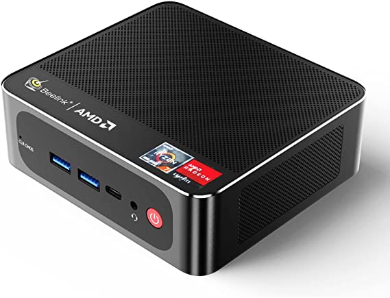 Beelink SER3 Mini PC Windows 10 Pro, Mini Computer AMD Ryzen 7 3750H(Up to 4GHz) 16GB DDR4 512GB NvMe SSD, Mini Gaming Pc Support Windows 11, 4K@60hz Triple Display Dual HDMI, Type-C, Auto Power On