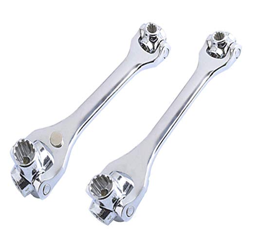 8 in One Multifunction Dog Bone Wrench, Hexagon Socket Wrench with Magnet, Double 360 Adjustable Degree Rotation Head Spanner Works with Spline Bolts, Torx, Square Damaged Bolts