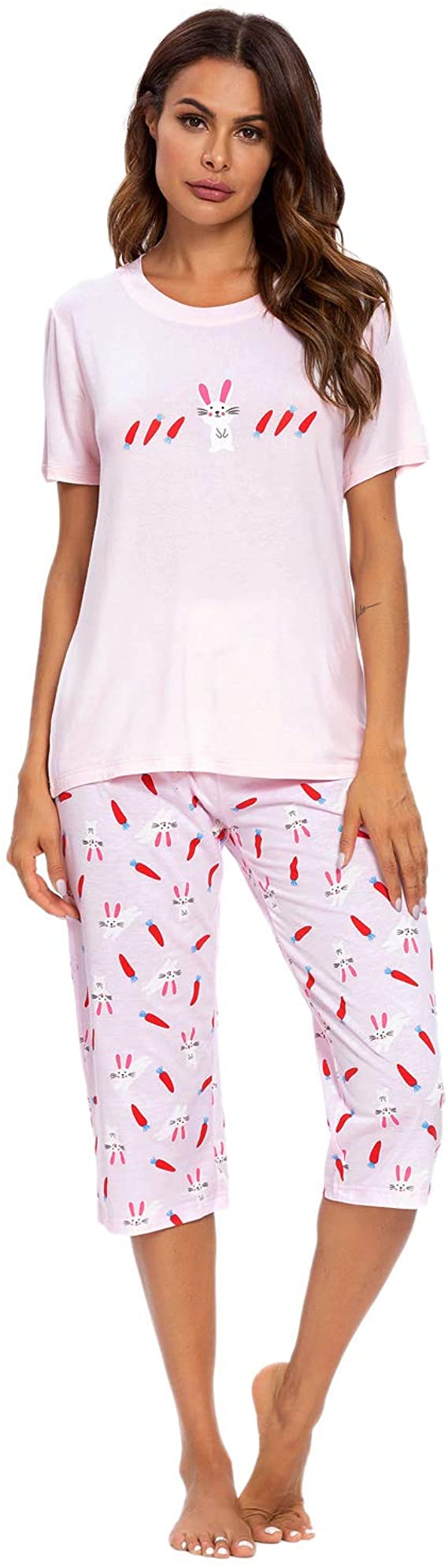 MINTLIMIT Women Pyjamas Set Ladies Cotton Long Sleeve Loungewear Top & Long Bottoms with Pockets Outfits Soft Sleepwear Nightwear PJ Set