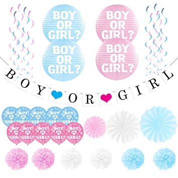 Sterling James Co. Gender Reveal Party Pack - Baby Shower Decorations - “Boy or Girl” Banner and Balloons by Pregnancy Announcement