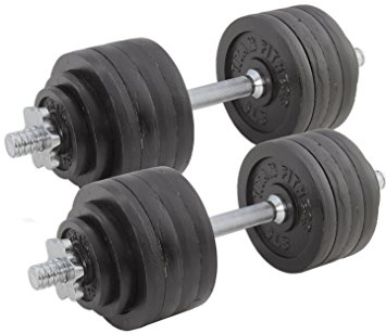 Pair Adjustable Cast Iron Dumbbells Weight 105lb Total Titan Fitness Training