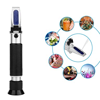 Salinity Refractometer,Handheld Salimeter Portable Fluid Solution Salt Concentration Meter for Beverage Agricultural Research Chemical Industry Textile Machining(RZ118)