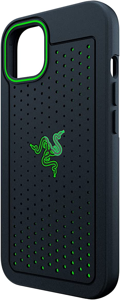 Razer Arctech for iPhone 13 Case: Extra Ventilation Channels - Thermplastic Elastomer Reinforced Corners - Tactile Side Buttons - Compatible with Wireless Chargers and 5G Black