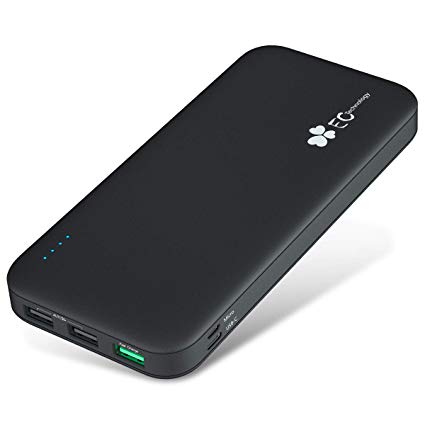 EC Technology Portable Charger, 26800mAh Quick Charge 3.0 Power Bank, 18W PD 3.0 USB C External Battery Pack with 2 Inputs and 4 Outputs, Fast Charge Power Pack for Mobile Phones, Tablet and More